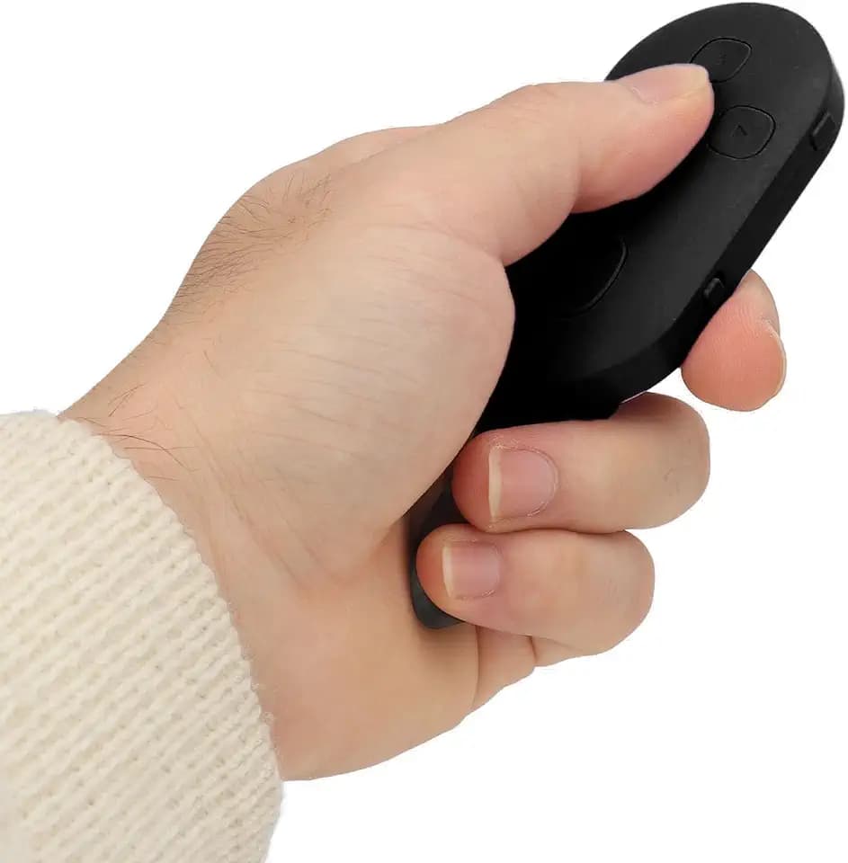 Scrollende Fernbedienung für Smartphone-Tablets, Bluetooth-App-Seitenwender für Kindle für TikTok, Wiederaufladbarer Kamera-Videoaufzeichnungs-Fernklicker (Black)