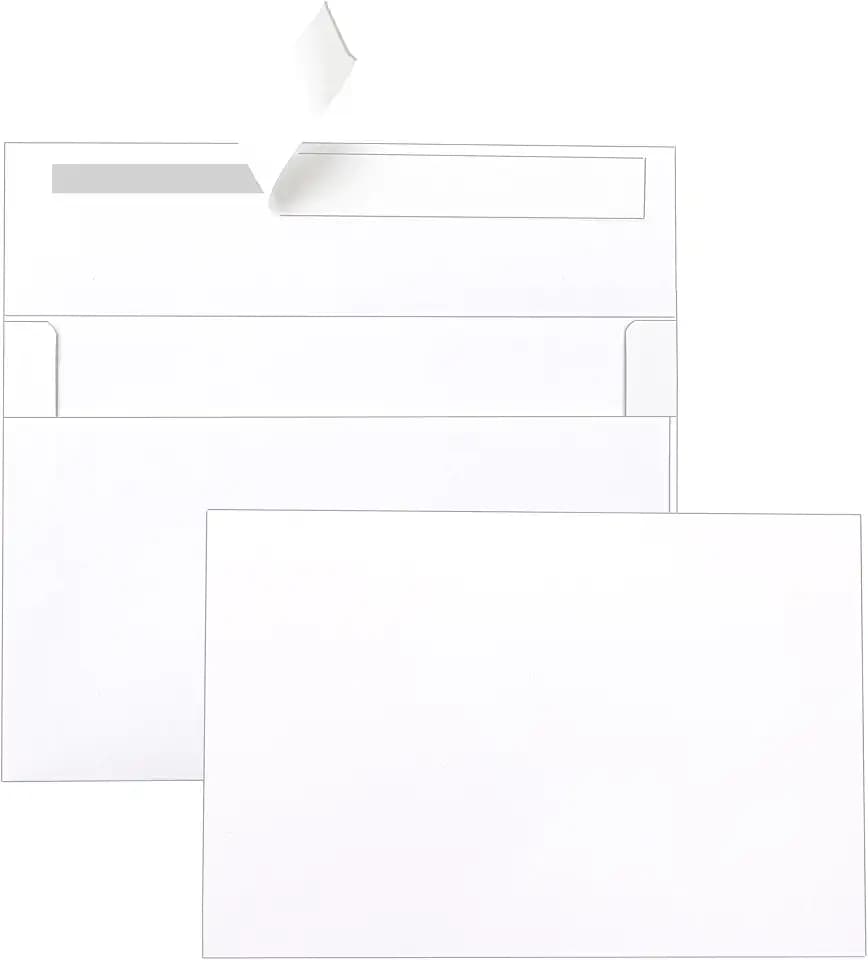 Silunkia 100 Packs Blank White Note Cards and Envelopes 4 x 6