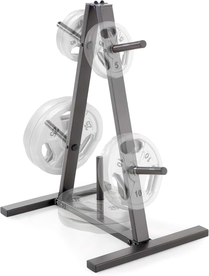 Marcy Standard Weight Plate Tree for 1-Inch Plates for Home Gym, 300 lb. Max. Capacity PT-5733