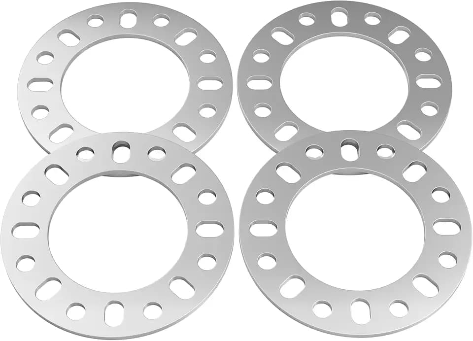 4PCS 8 Lug Wheel Spacers 1/4 Inch (6mm) Thick, 8x6.5 8x165.1 8x170 8x180 Die Cast Aluminum Wheel Spacers, Compatible with F250 E350 Ram 2500 Suburban 2500 Sierra 2500HD 3500HD