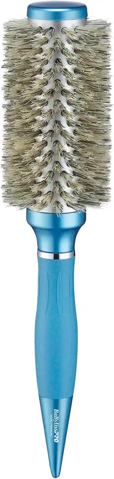 BaBylissPRO Nano Titanium 1.3" Boar Bristle Round Hair Brush – Professional Styling Brush for Shine & Smoothness – Thick and Textured Hair for Silky, Frizz-Free Shine