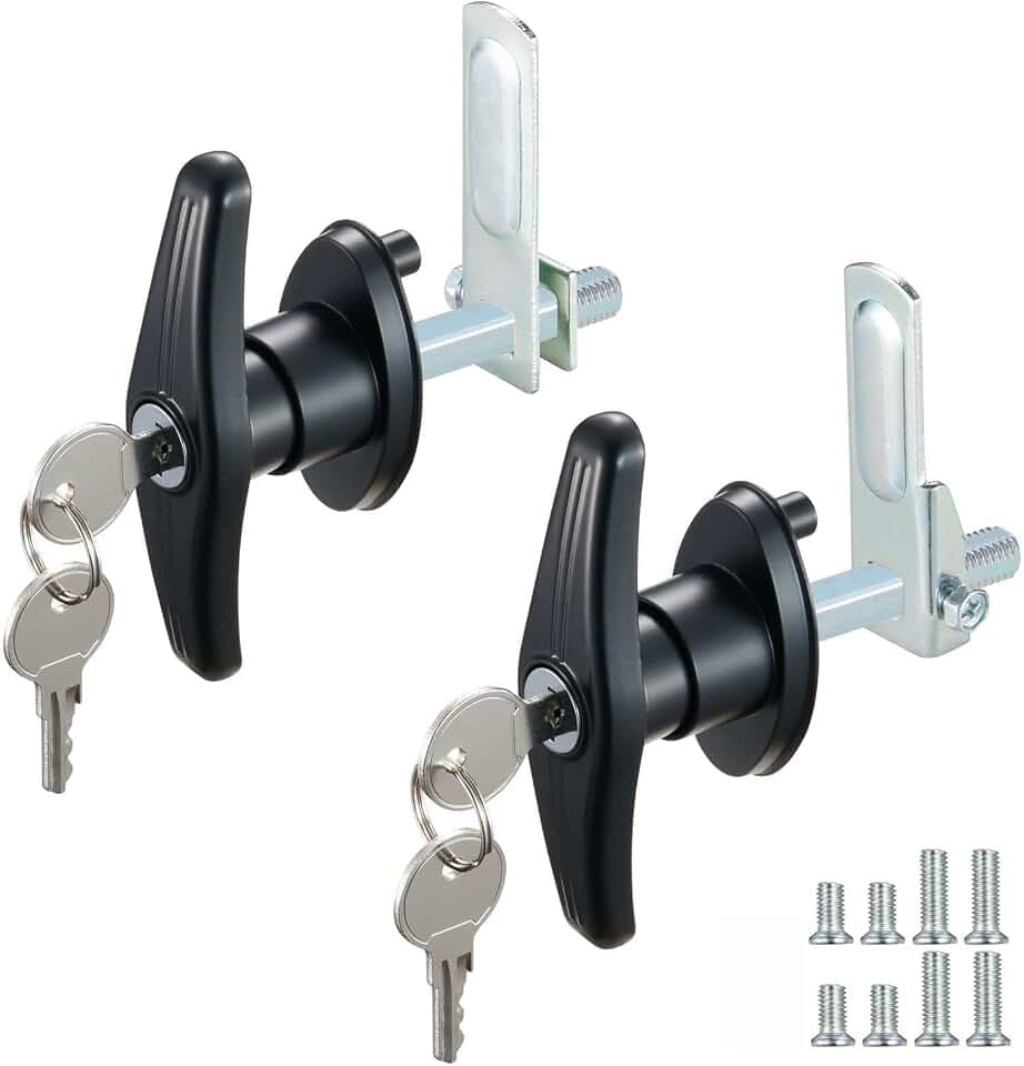 CZC AUTO Truck Cap Camper Shell T-Handle Lock Latch Set, Keyed Alike 4 Keys