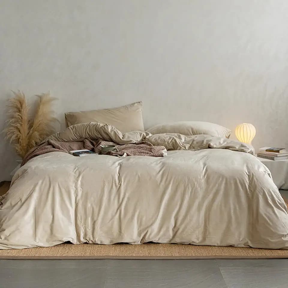 Lanqinglv Plüsch Bettwäsche 135x200 Biber Flauschig Flanell Winter Warm