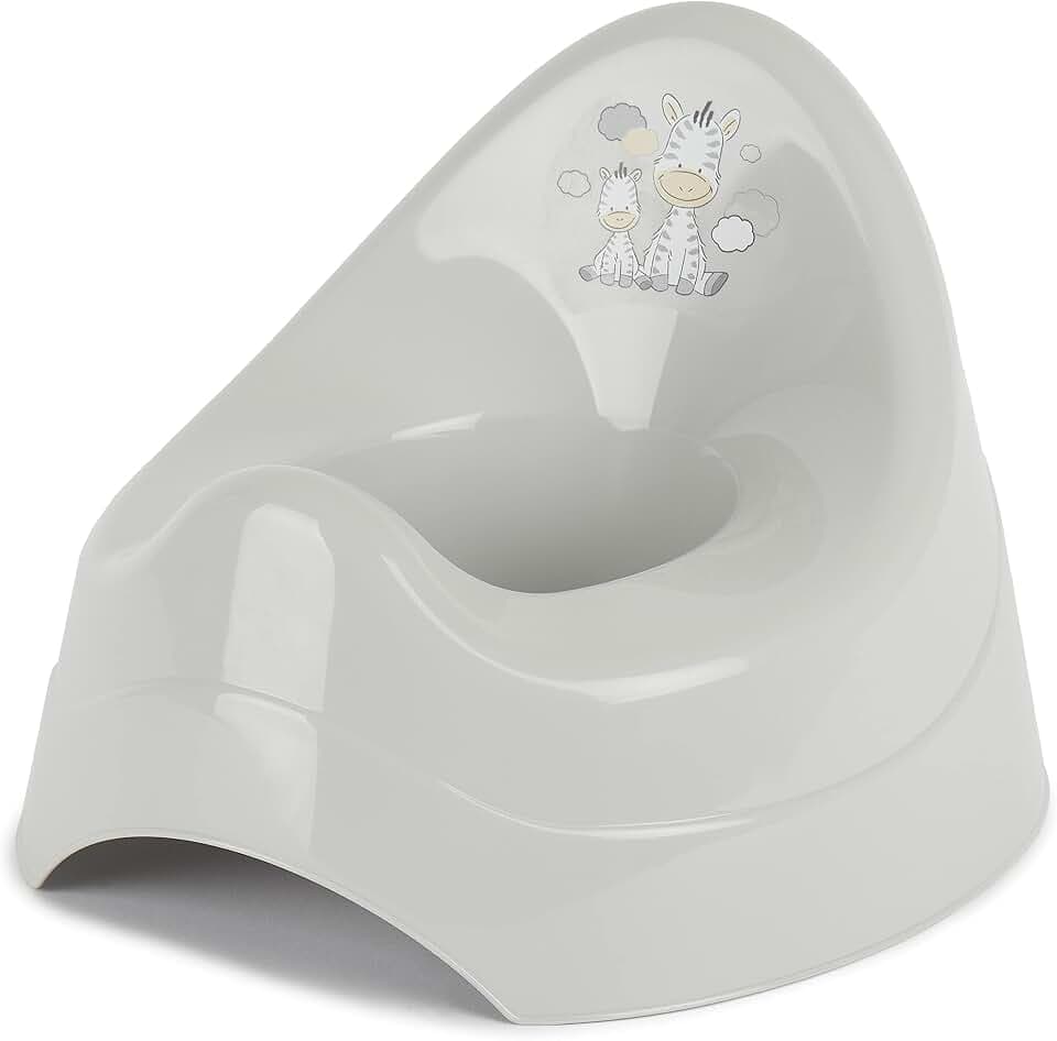 Bieco Töpfchen für Kinder mit Musik grau mit Zebra Motiv| Ab 8 Monate baby toilette kindertopf kindertöpfchen abhaltetöpfchen klositz toilettenaufsatz