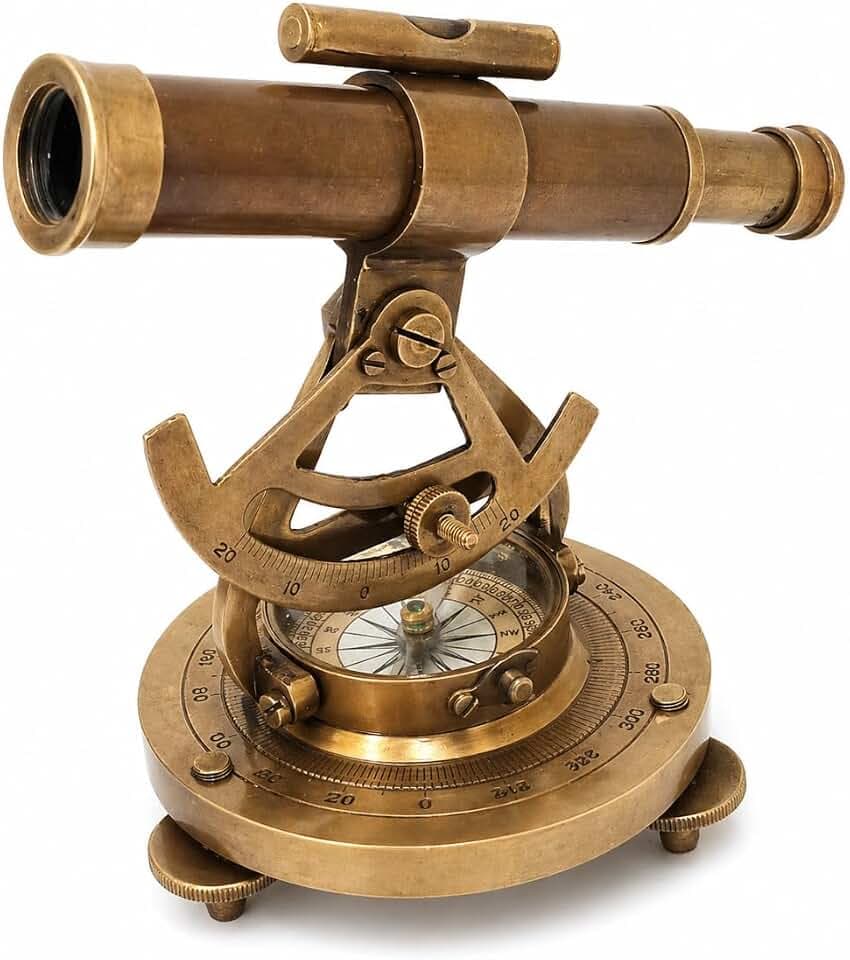 Antique Brass Alidade Compass 6" Nautical Decorative Alidade Compass Rustic Vintage Home Decor Gifts
