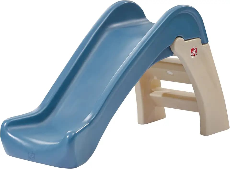 Step2 Play & Fold Junior Slide, Kids Indoor/Outdoor Play Slide, Backyard Playground Set, Easy Grip, Wide Ladder, Outside Jungle Gym, For Toddlers 1.5-4 Years Old