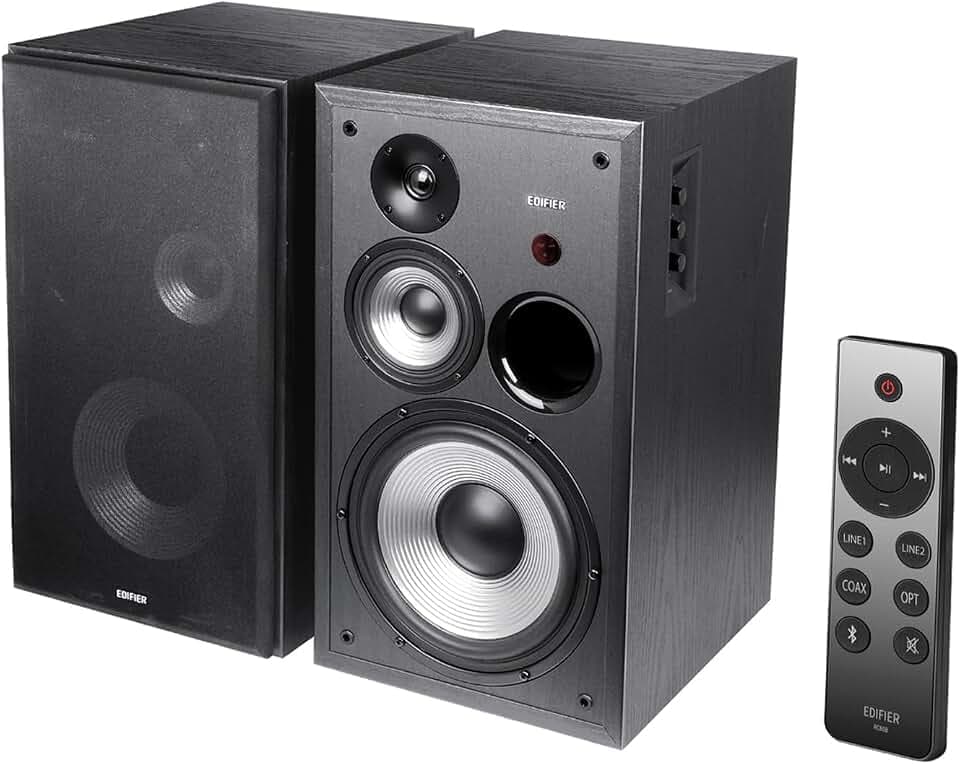 Edifier R2850DB Powered Bluetooth Bookshelf Speakers, 150W RMS, Black