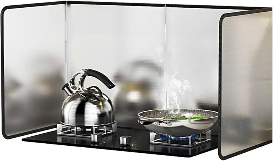 4-Sided Foldable Oil Splatter Guard, Stainless Steel for Frying