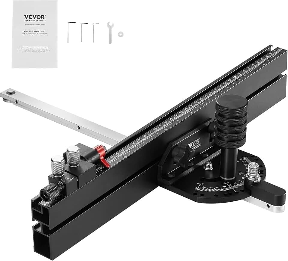 VEVOR Precision Miter Gauge with 18 in Fence, Standard Slot 3/4'' x 3/8''