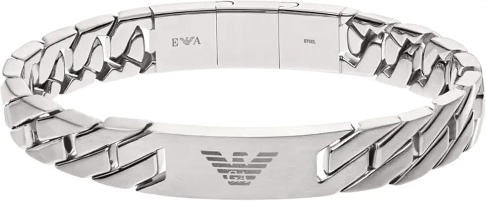 Emporio Armani Herrenarmband aus Edelstahl oder Leder mit Gliederverschluss
