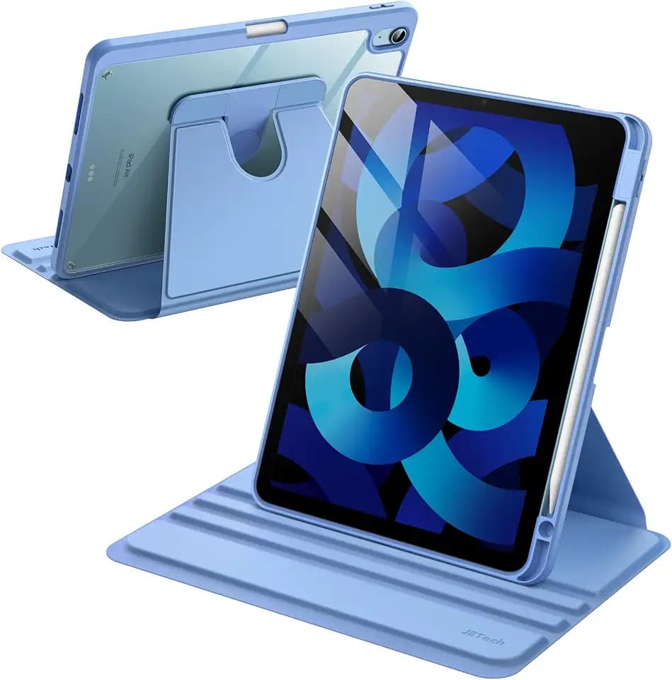 JETech 360° Rotating Case for iPad Air 11" M4/M3/M2, Air 5/4, Sky Blue
