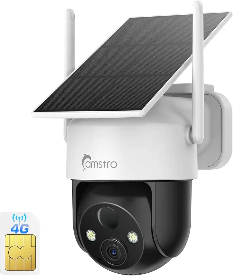 4G LTE Cellular Solar Security Camera Wireless Outdoor, No WiFi