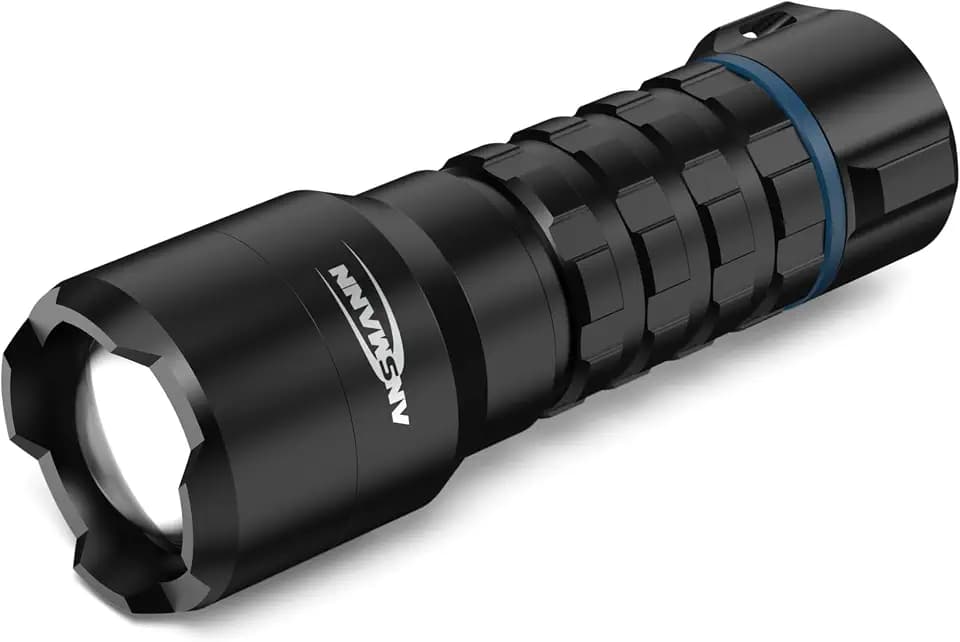 Ansmann Survival Taschenlampe 450 Lumen, LED Lampe Outdoor wandern camping Notfall, wiederaufladbar per USB C Kabel, kompakt sehr hell und extrem lange Leuchtdauer, mehrere Lichtmodi