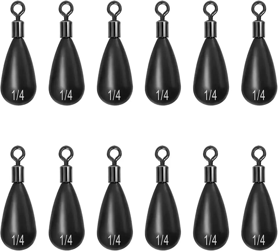 Fishfun Tungsten Drop Shot Weights Sinkers for Bass Fishing, Tungsten Dropshot Fishing Weights, 1/8 oz, 3/16 oz, 1/4 oz, 3/8 oz, 1/2 oz