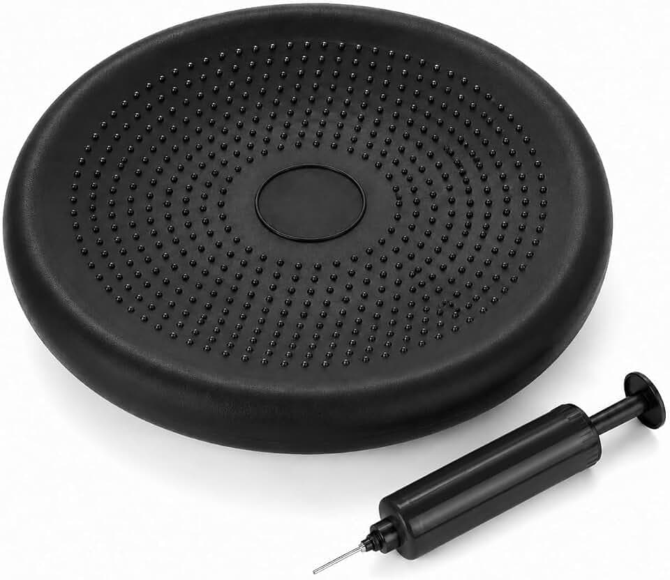 Hanstuten Wobble Seat Cushion Balance Disc - Rubber Wiggle Seat for Active Sitting, Office Desk Chair, and Core Strength Training