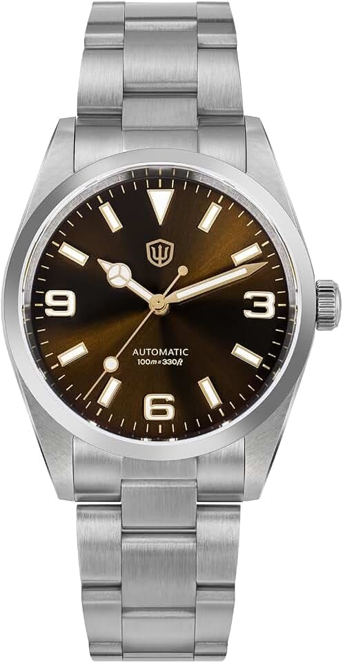 watchdives WD6610 Automatic Men Watch, 37mm Sapphire, 100m Water Resistant