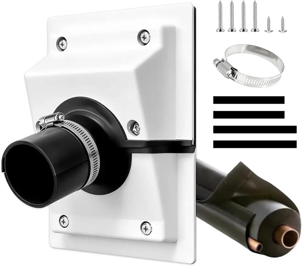 HVAC Wall Penetration Cover & Line-Set Cover Kit—fit 1 3/4" Insulated Refrigerant Lines UV-Resistant Split Air Conditioning Duct Kit Wall Cover for Indoor and Outdoor AC Systems (White)