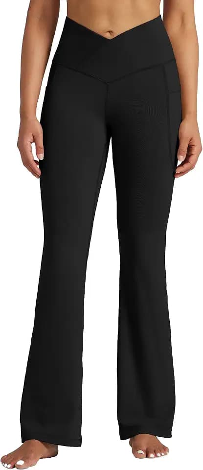 WILLIT Yogahose Damen Flare Leggings Jogginghose Hohe Taille Bootcut Bauchkontrolle Sporthose Büro Stretch Hose Elegante Schlaghose Workout Leggings mit Taschen 29" 31"