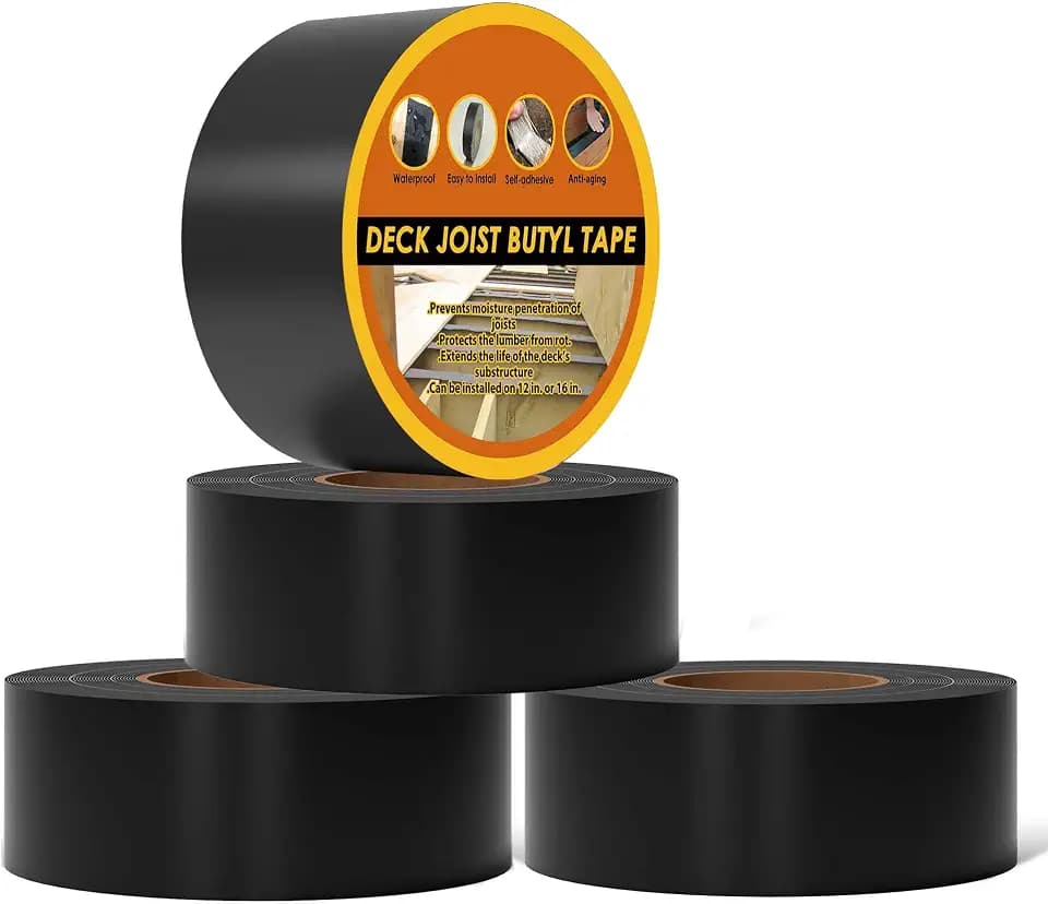 Joist Tape 3" x 50', 4 Pack Self-Adhesive Butyl Deck Flashing