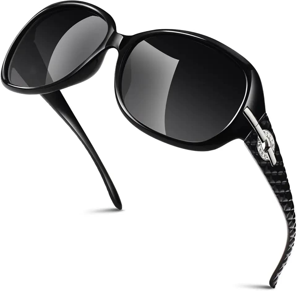 GQUEEN Übergroße Polarisierte Sonnenbrille Damen UV400 Schutz