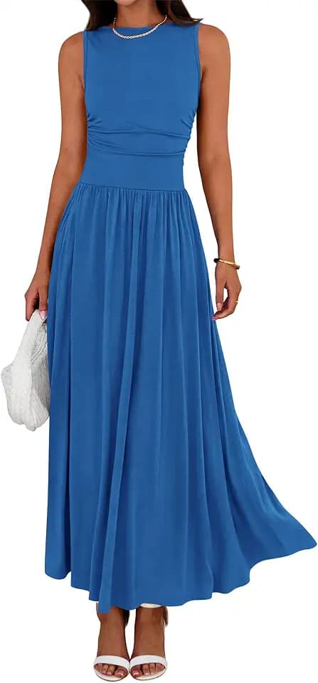 BTFBM Summer Maxi Dresses for Women Sleeveless Casual Dress
