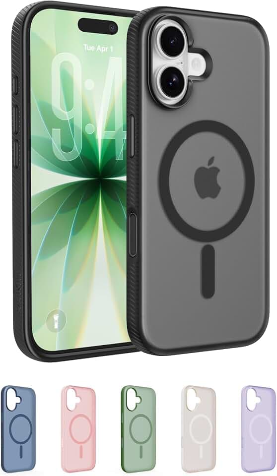Belkin SheerForce Grip iPhone 17 Hülle MagSafe Kompatible Handyhülle mit Rutschfesten Rändern, iPhone Schutzhülle, Magnetisch, Transparent, Dünn und Stoßfest – Schwarz