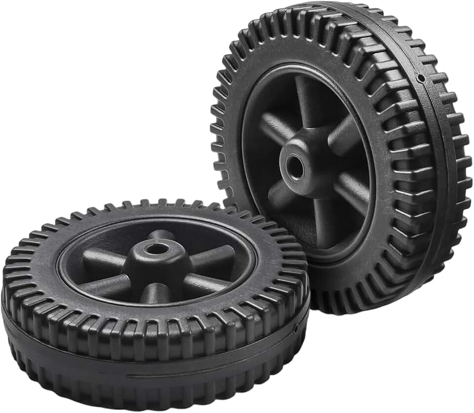 6 Inch BBQ Grill Wheels Replacement Parts for Compatible for Charbroil Gas Grills and Other Brands, Heat Resistant BBQ Grill Wheels with 8-10mm Hole Diameter, 2 Pack Set