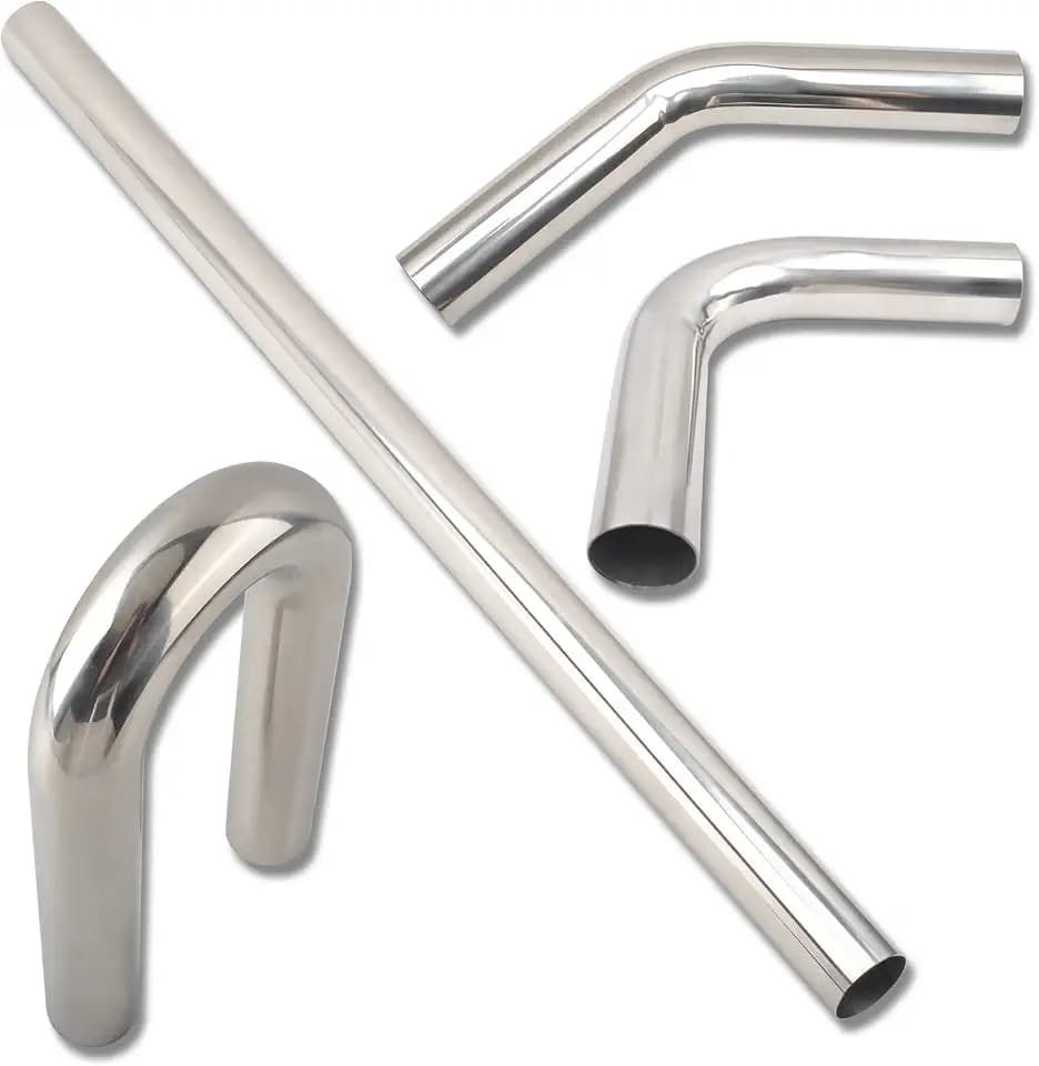 3.5 Inch DIY Custom Mandrel Exhaust Pipe Tube Pipe, 40 Inch Straight Pipe, 3.5''OD Straight & Mandrel Bend Pipe(45/90/180 Degree) Kits, T304 Stainless Steel, Universal Fitment - 4PCS