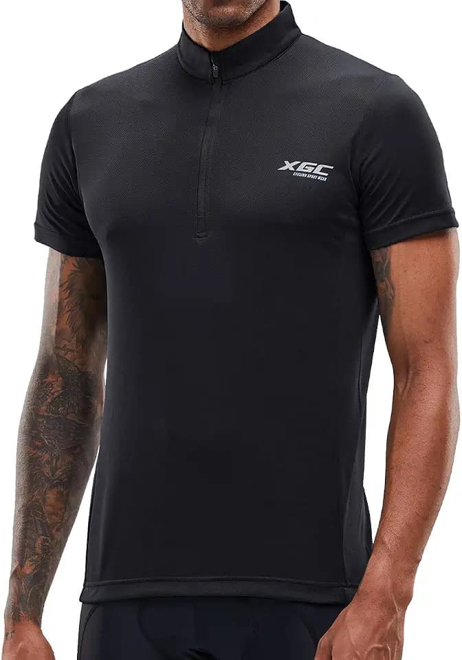 XGC Herren Kurzarm/Langarm Radtrikot Fahrradtrikot Radshirt Fahrradshirts Fahrradbekleidung für Männer mit Elastische Atmungsaktive Schnell Trocknen Stoff