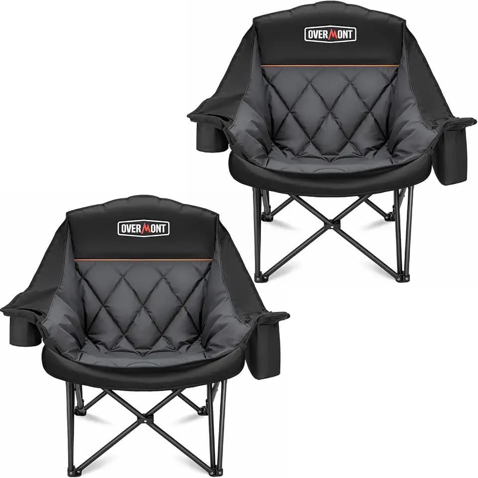 Overmont 2-Pack Oversized XL Camping Chairs - 500 lb Support