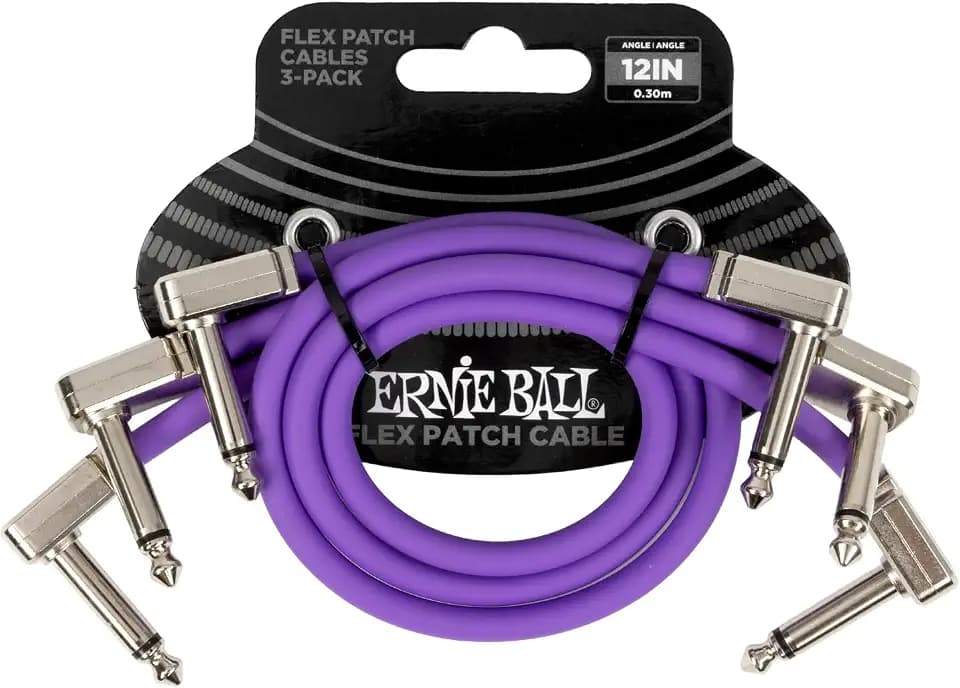 Ernie Ball Flex Patchkabel 30,48 cm - Lila - 3er Pack