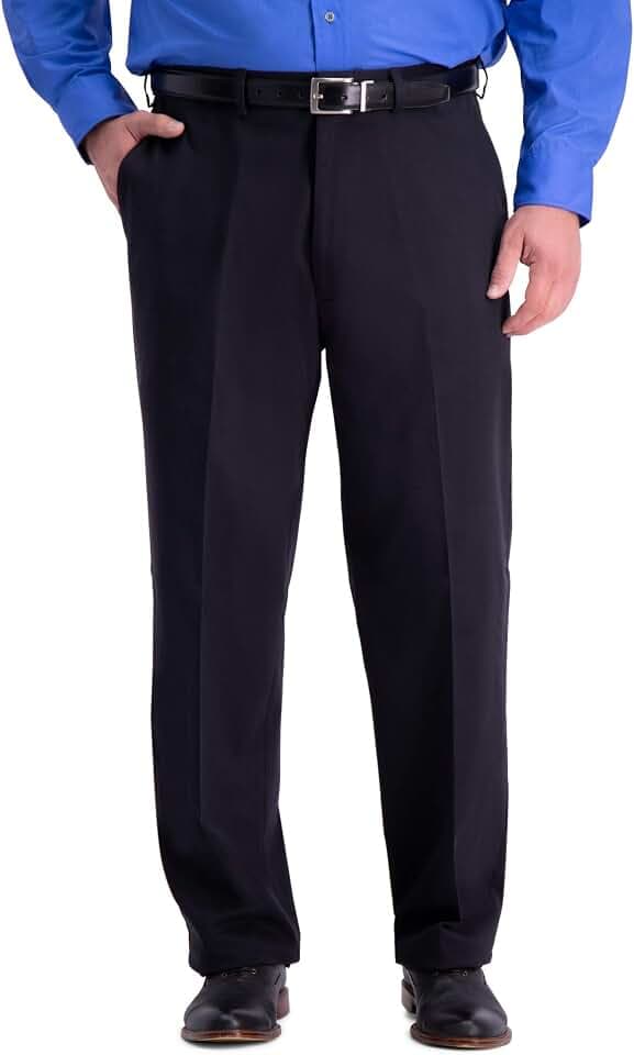 Haggar Herren Hose Work to Weekend Classic Fit Flat Front & Pleat Regular and Big and Tall Sizes
