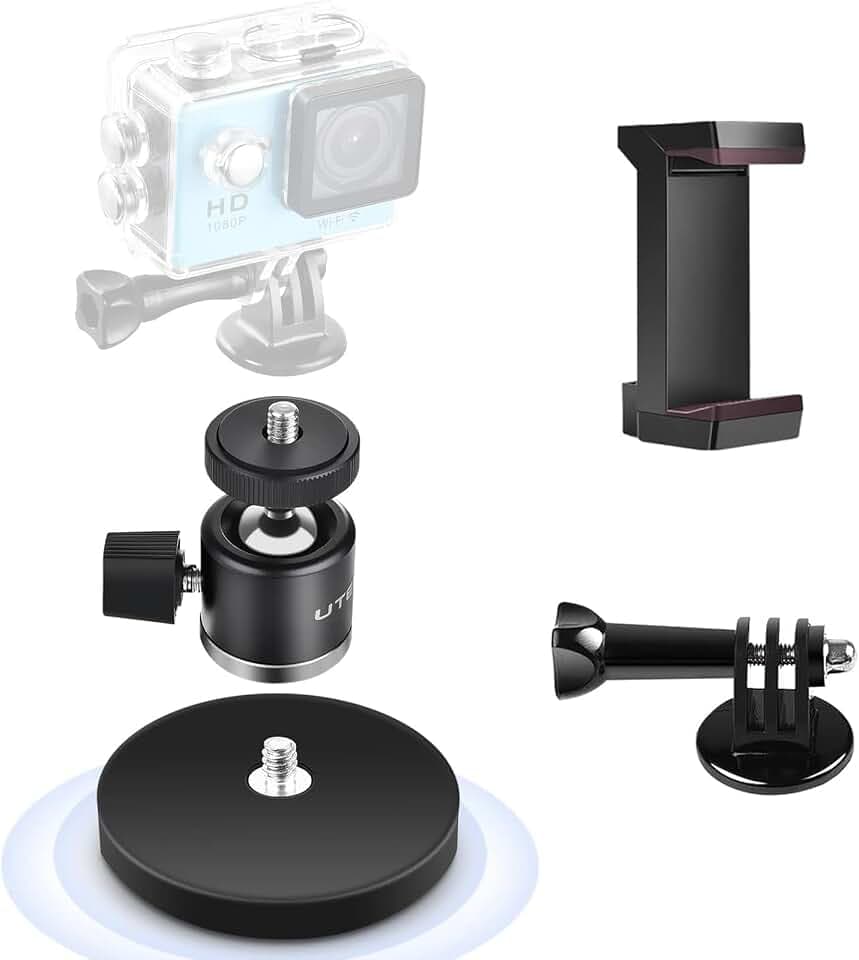 UTEBIT 66mm Strong Magnetic Base Mount with 360° Rotation Ball Head, Black