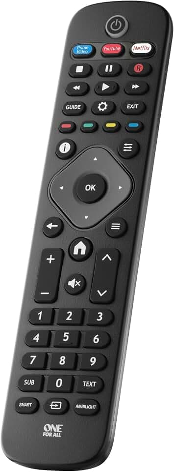 One for All Philips TV Fernbedienung - Funktioniert mit Allen Philips TV/Smart TV - die ideale TV-Ersatzfernbedienung - URC4913