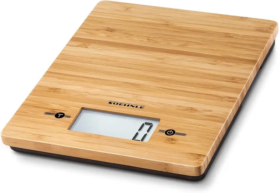 Soehnle Digitale Küchenwaage Bamboo, 5 kg Tragkraft, mit Sensor-Touch