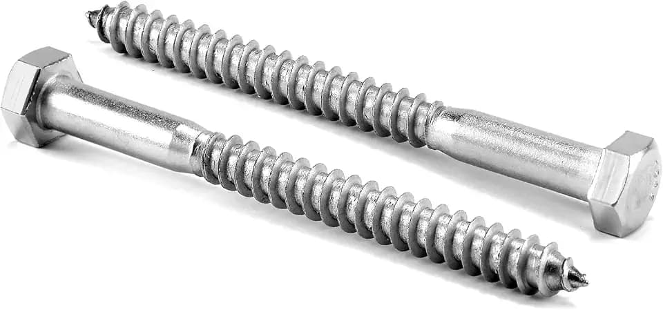 3/8" x 3-1/2" Hex Head Lag Screws Bolts 10Pcs 304 Stainless Steel 18-8, Partial Thread, Hexagon Head Wood Screws by SG TZH