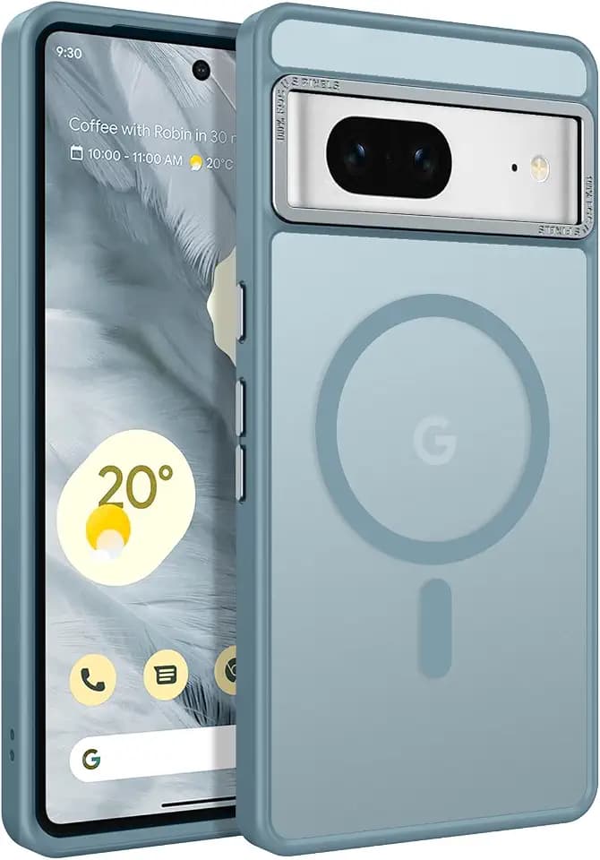 BENTOBEN for Google Pixel 7 Case [Compatible with Magsafe] Translucent Matte Magnetic Pixel 7 Case Magsafe Slim Thin Shockproof Women Men Protective Phone Cases Cover Google 7 Pixel 6.4", Grey Blue