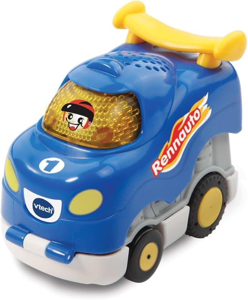 VTech TUT TUT Baby Flitzer - Press and Go Rennauto – Spielzeugauto mit Musik, aufleuchtender Taste und spannenden Geräuschen – Für Kinder von 1-5 Jahren