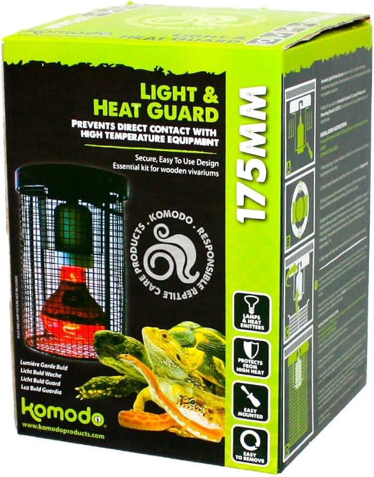 KOMODO Licht- und Hitzeschutz, leicht montierbar und abnehmbar, schützt vor hoher Hitze, Vivarium-Zubehör, 175 mm