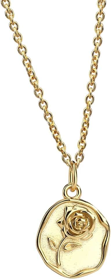 Lit Wall Gold Pendant Necklace for Women 18K Gold Plated Dainty Gold Necklace for Women, Jewelry Gift for Her