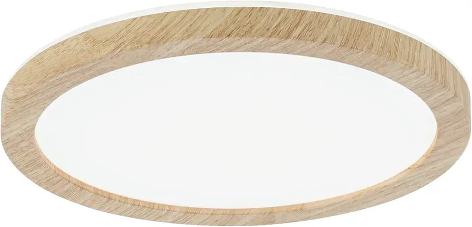 Paulmann 71032 LED Panel Atria Shine Deckenleuchte mit Backlight rund IP44 11,2W 850lm 190mm Holzoptik Kunststoff 4000K Badleuchte