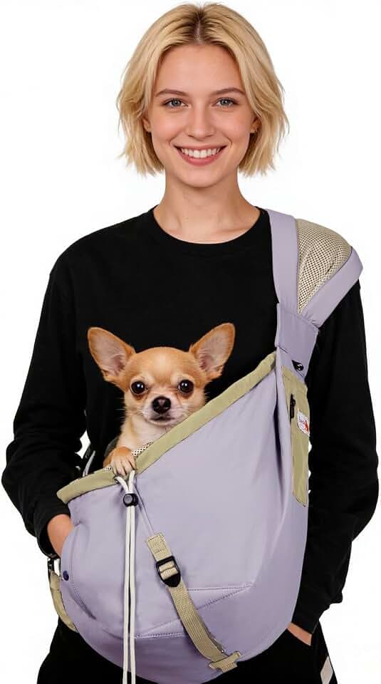 Dog Carrier Sling, Dog Carriers for Small Dogs Up to 20lbs, Purple