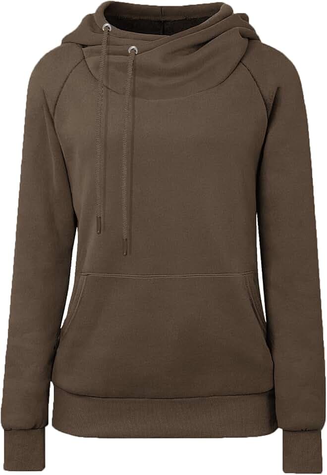 Eniloyal Hoodie Damen Stehkragen Kapuzenpullover Oversize Langarm Herbst Winter Pullover Sweatshirt Hoody mit Kapuze