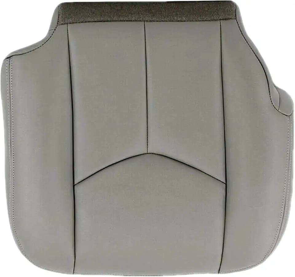 Front Driver Bottom Replacement Microfiber Leather Seat Cover Pewter Gray #922 Custom Compatible with Chevy Silverado GMC Sierra 1500 2500 3500 Tahoe Suburban Avalanche Yukon 2003-2006