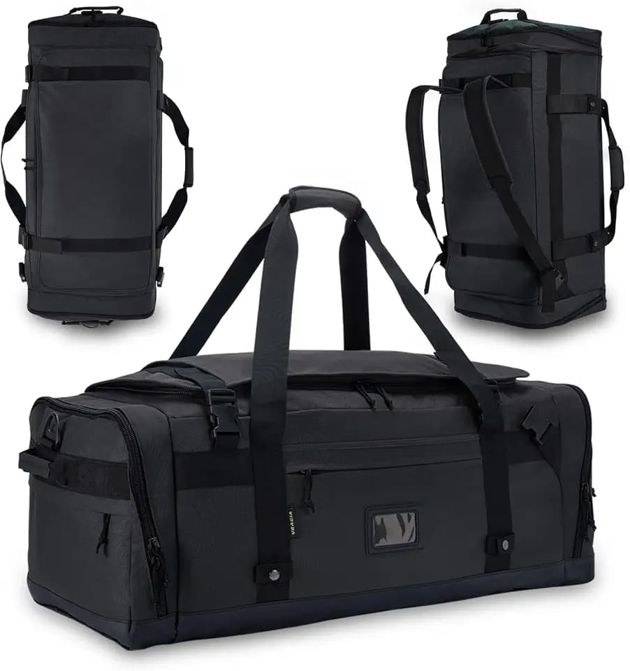 Large Duffle Bag for Travel - Men & Women, Foldable Gym Duffle Backpack, Heavy Duty Tactical Military Canvas Duffel Bags, Extra Big Carry On with Shoe Pockets, Waterproof (80L/103L)