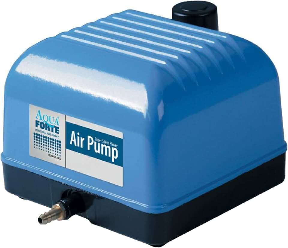 AquaForte Hi-Flow V-20 Aluminiumgehäuse Luftpumpe, 15 Watt, 3 Liter/Minute, Max. Teichinhalt 12 m3, Gleichstrom