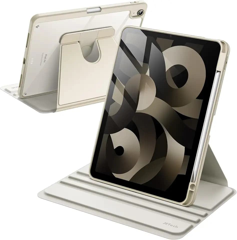 JETech 360° Rotating Case for iPad Air 11" M4/M3/M2, Air 5/4, Starlight