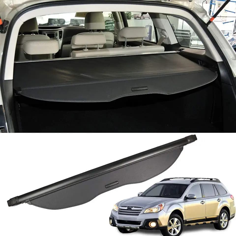 for Subaru Outback Cargo Cover Manual Tailgate 2010 2011 2012 2013 2014 Black Retractable SUV Interior Rear Trunk Cover