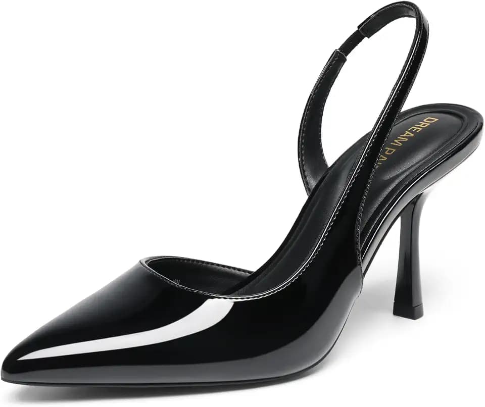DREAM PAIRS Women's Slingback Pointed Toe Pump Heels