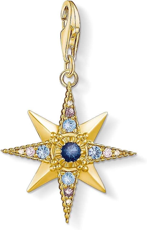 THOMAS SABO Damen Charm-Anhänger Stern & Mond Charm Club 925 Sterling Silber 1794-051-14